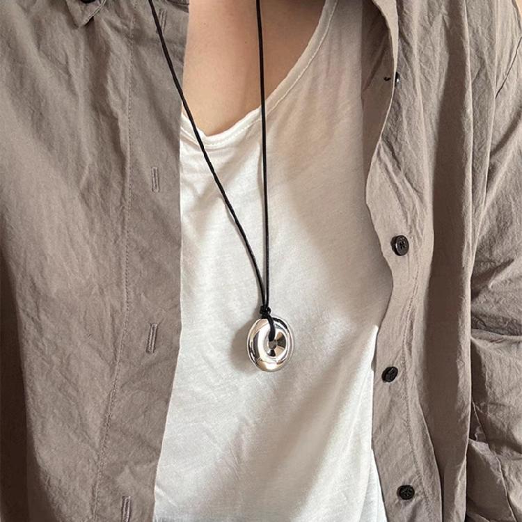 Contemporary Long Necklace Wine Bottle Pendant Necklace Peace Buckle Neck Jewelry Alloy Texture for Various Occasion