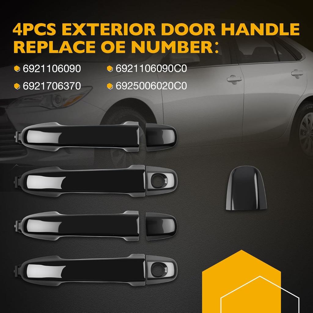 Gledewen 4 PCS Exterior Door Handle Front Rear Driver Passenger Side, Compatible with 2012 2013 2014 2015 2016 2017 Toyota Camry, Replaces#
