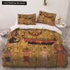 Africa Egypt King Queen Duvet Cover Egyptian Pharaoh Bedding Set for Teens Adults Ancient Frescoes 2/3pcs Polyester Quilt Cover