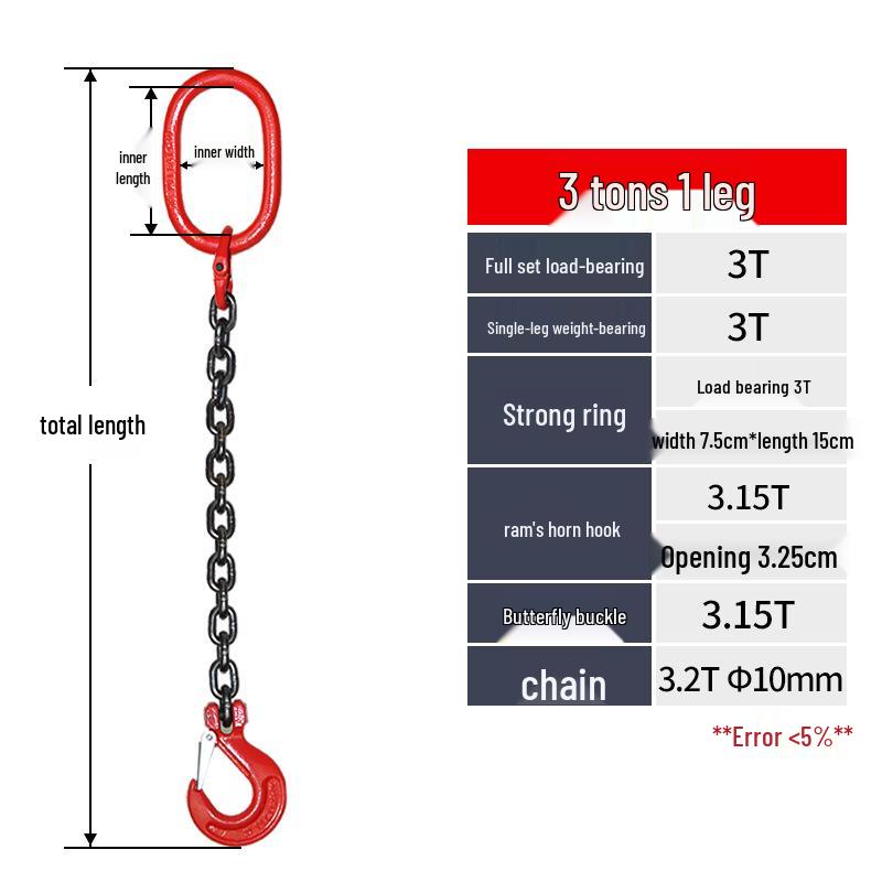 G80 Manganese Steel Chain Sling with Hook and Shackle for Lifting and Overhead Crane Operations