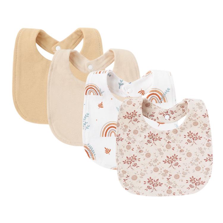 Newborn Baby Bibs Pure Cotton Double Layer Drool Bibs High Absorbency Burp Cloths For Infants Toddlers Soft Skin Friendly