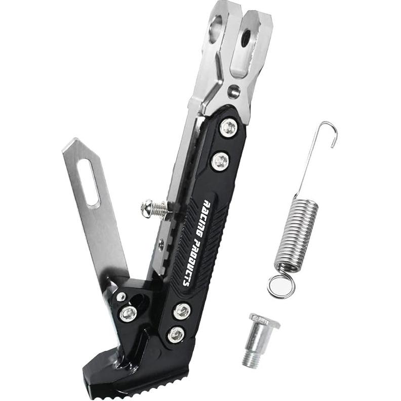 Universal Motorcycle Kickstand Accessories Motor Scooter Modified CNC Aluminum Alloy Adjustable Tripod Holder Kickstand Foot Side Support Stand Motor