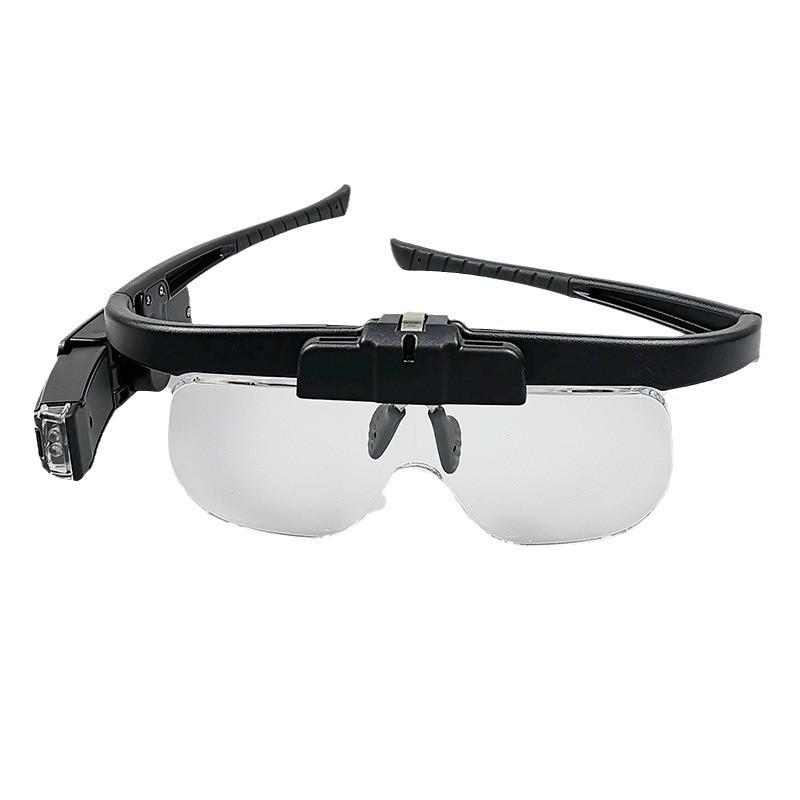 High Definition Head Mounted Glasses Magnifying Glass Overlay Lens LED Light Electronic Motherboard Inspection And Maintenance