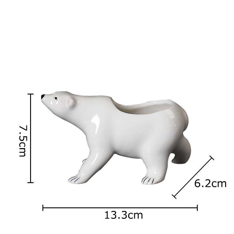

Lovely Polar Bear Ceramic Vase Creative Small Plant Pots Table Decoration Flowers Arrangement Flower Vase Room Aesthetic Decor