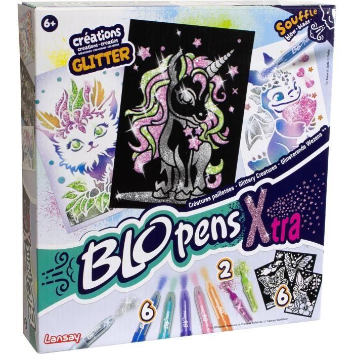 Blopens - LANSAY - Créatures pailletées - 6 pochoirs - Dès 6 ans
