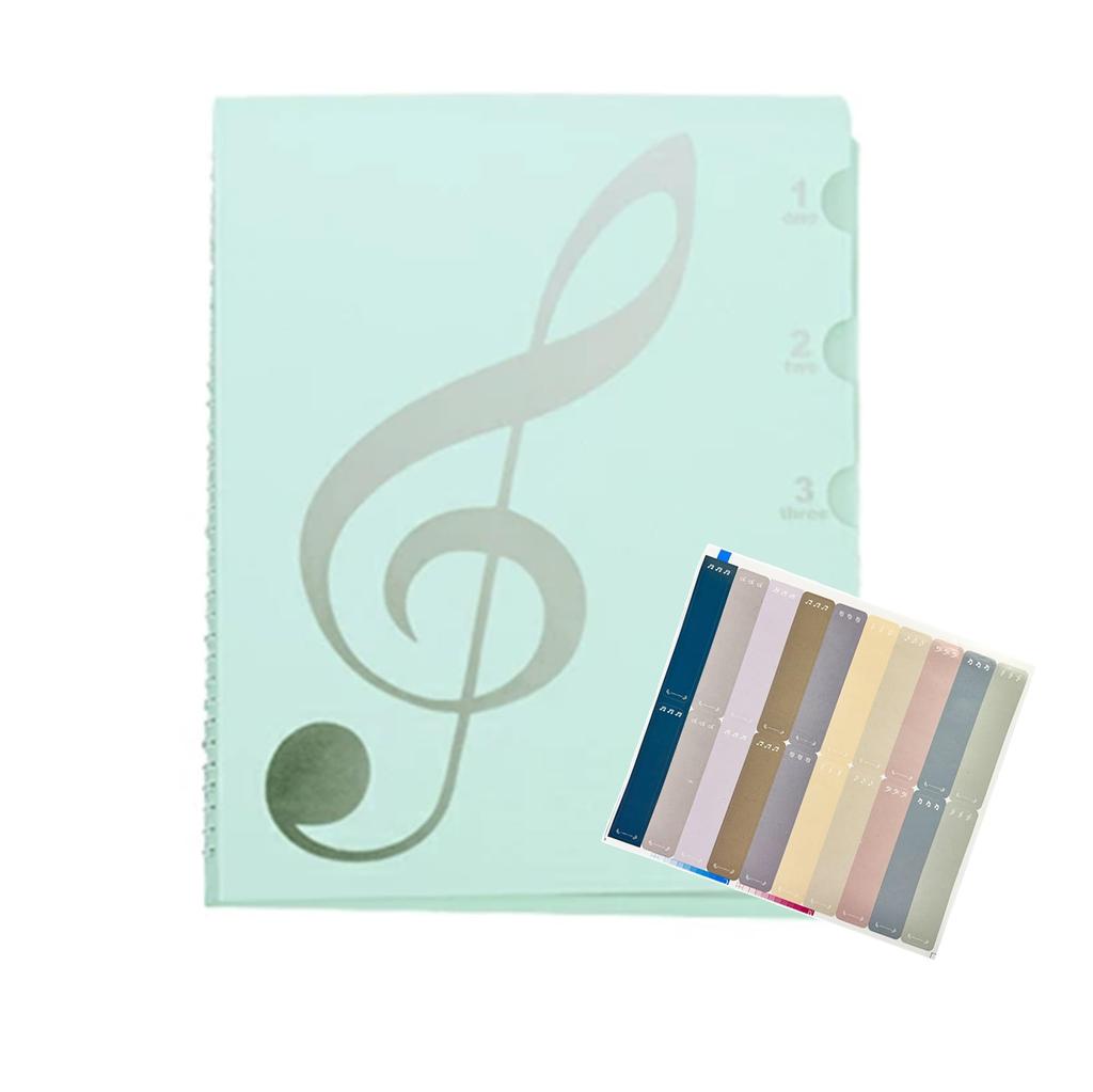 Sheet Music File, A4, 20 sheets40 sides, 30 sheets60 sides, 5 colors, direct writing, double-page spread, large capacity, anti-reflective, waterproof