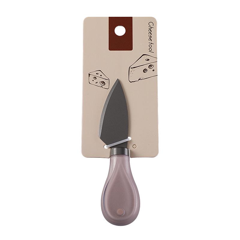 Stainless Steel Titanium-Plated Cheese Knife Set - Includes Cheese Knife, Fork, and Spatula.