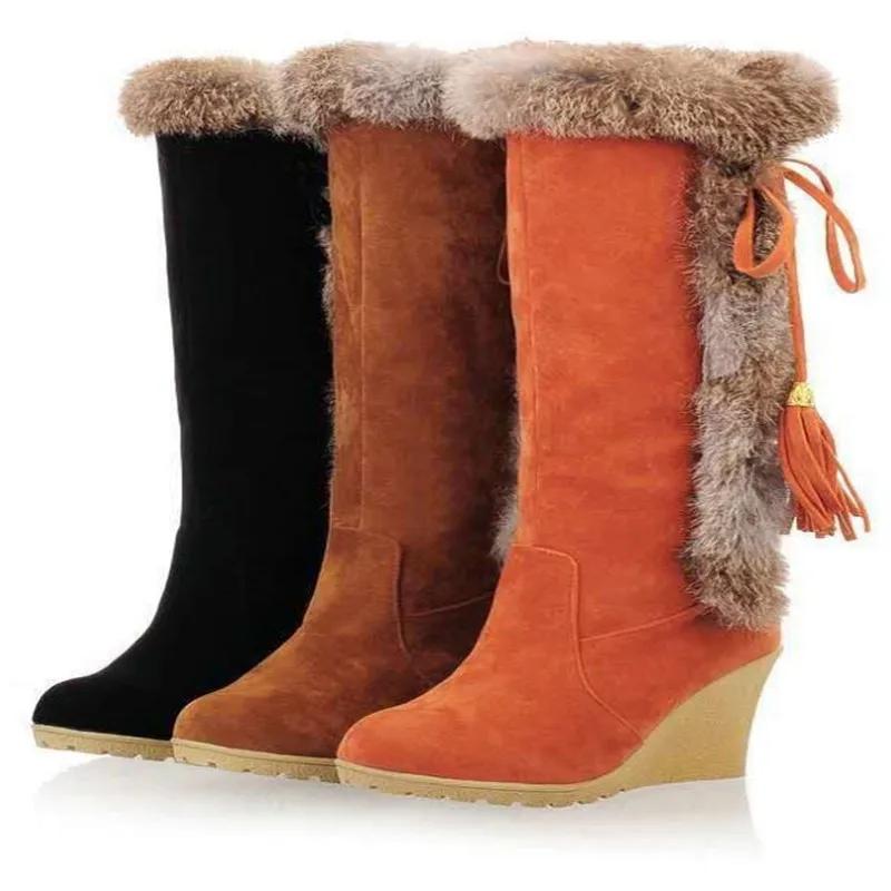 Wedge Boots Australia Women's Shoes Platform Plush Winter Footwear Booties Ladies Sexy Thigh High Heels High Sexy New