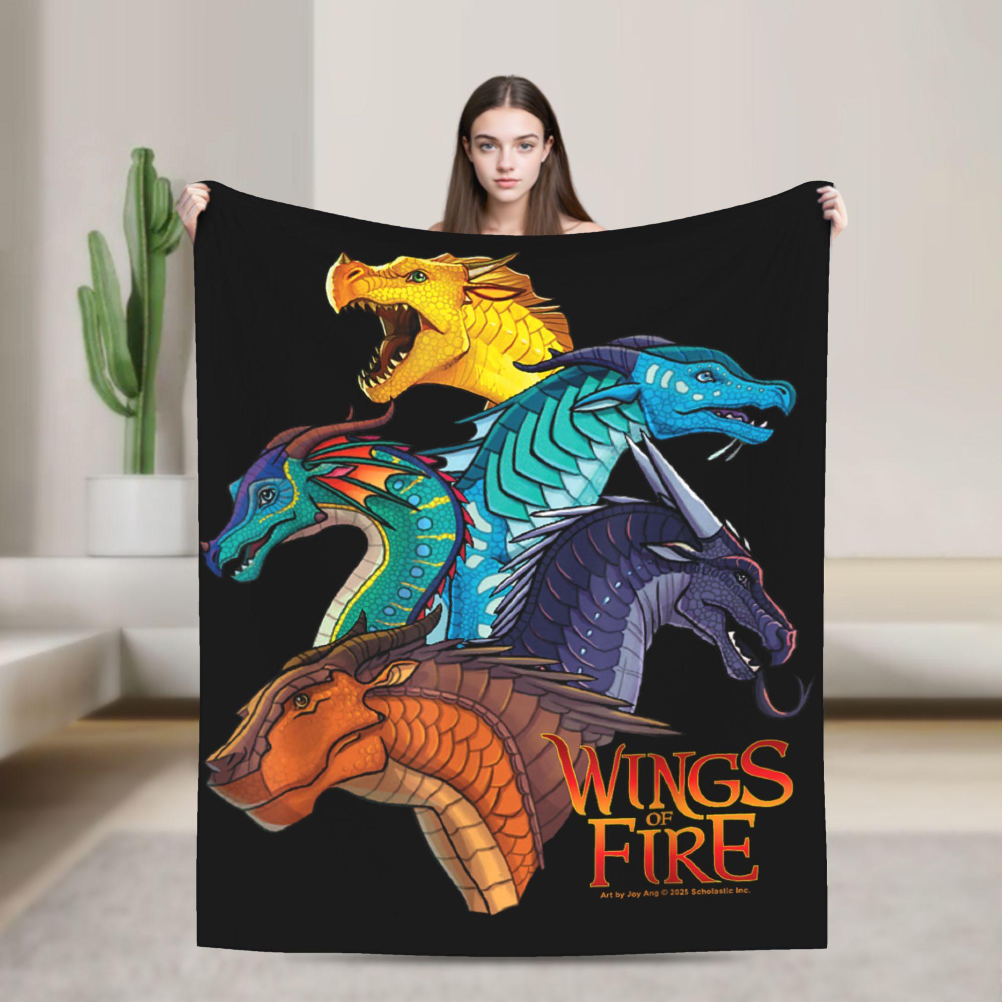 

Wings of Fire Fierce Like Tsunami Flannel Blankets Dragons Awesome Throw Blankets for Bedspread 150*125cm Lightweight 75x90cm
