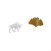 Modern Resin Bull And Ginkgo Leaves Abstract Sculpture Collectible Ornament for Office Living Room