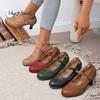 Módní Retro Zelené Kožené Mary Jane Lodičky Žena Vintage Volánkový Design Vykrojené Šaty Zapatos Dámský Značkový Design Derby Boty Plus Size