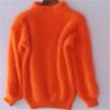 2026 Korean Lantern Sleeve Faux Mink Velvet Loose Knit Pullover Sweater for Women