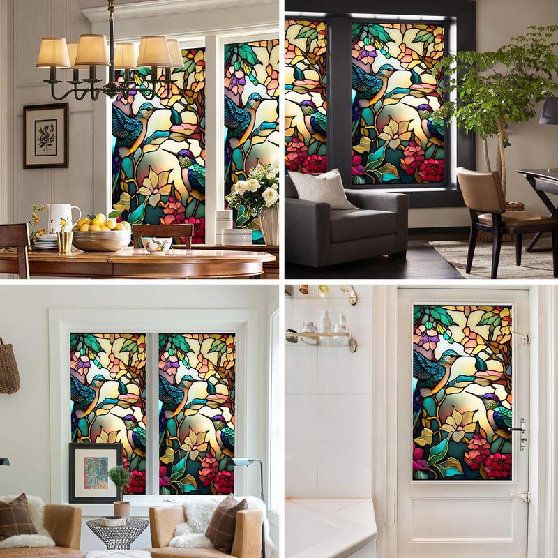 Fenster-Sichtschutzfolienaufkleber, Artscape Magnolia-Fensterfolie, Vinyl für Glasfenster, Buntglasfensterfolie für Zuhause und Badezimmer