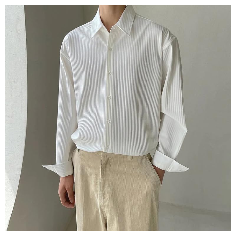 GRECIILOOKS Popcorn Regular Fit Formal Shirt for Men (Gl-Ms-6155-M-White) 2XL