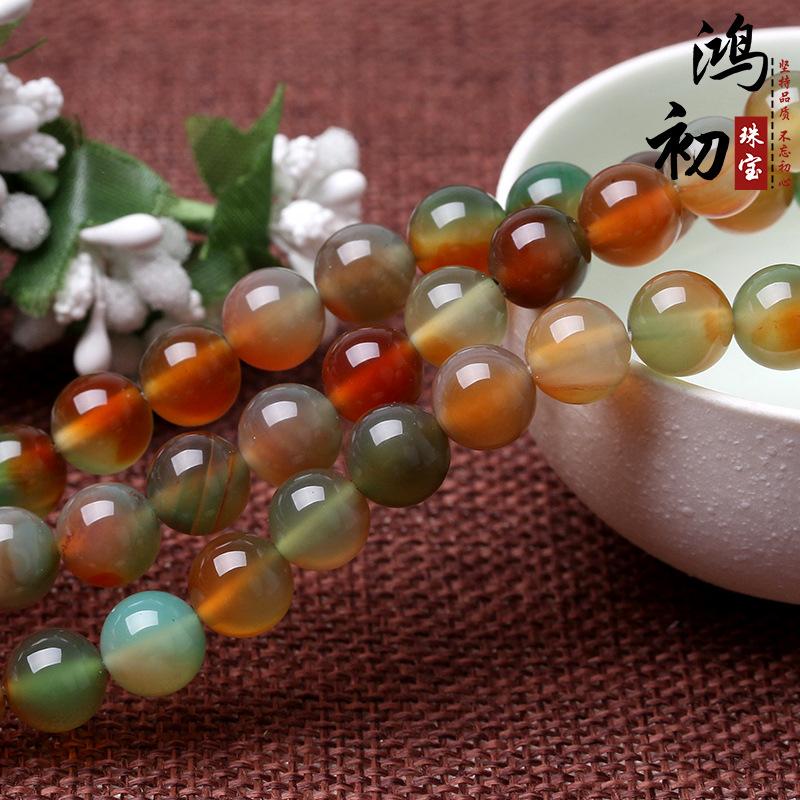 Hongchu Crystal Natural Peacock Agate Loose Beads DIY Ornament Accessories Natural peacock agate semi-finished product
