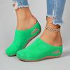 *Fashiable Hot Selling Sexy Elegant Wedge Heel Slippers Summer New Round Headed Comfortable Work Leisure Slippers for Women