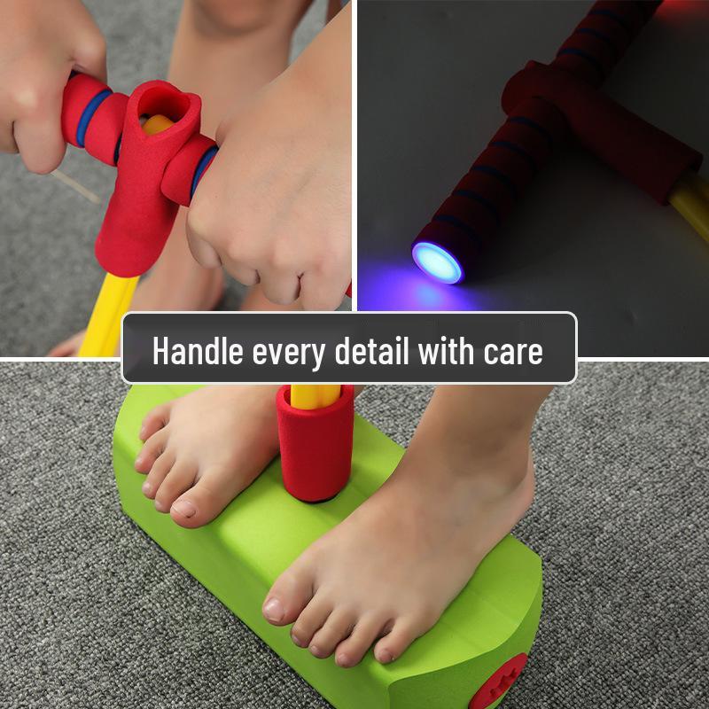 Antrenor de echilibru cu sărituri de broască pentru creșterea în înălțime a copiilor: Băț Pogo pentru Integrare Senzorială în Aer Liber