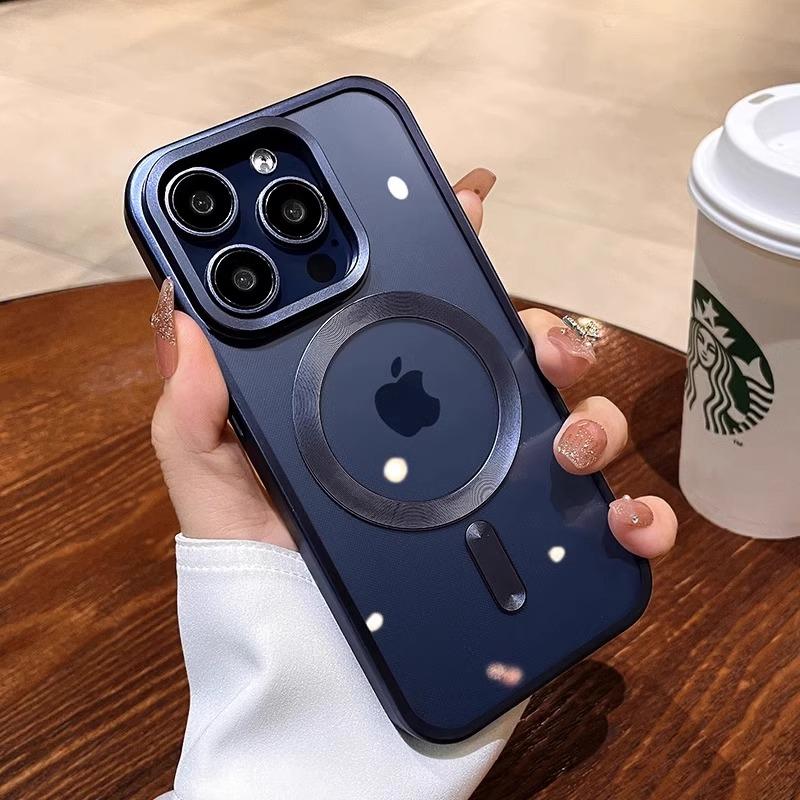 Matte Plating For Magsafe Magnetic Wireless Charge Case For iPhone 11 12 13 15 14 16 Pro Max Plus Soft Clear Shockproof Cover