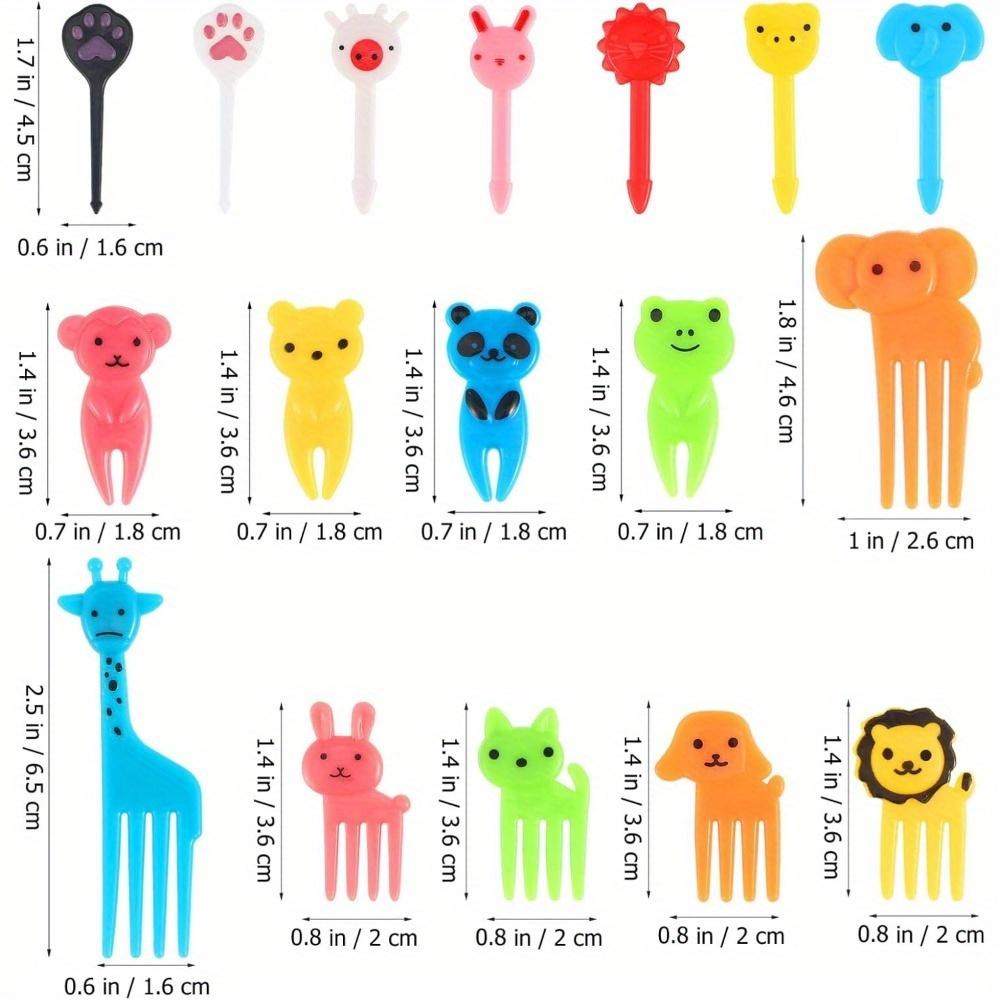 30Pz Stuzzicadenti per Cibo Mini Frutta Plastica Riutilizzabili Pranzo Animali Forchette Dessert Stuzzicadenti Per Torta Dessert Pasticceria Festa Supp