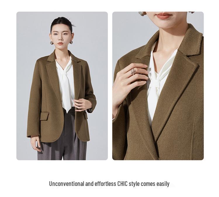 2025 Autumn/Winter Women's Double-Sided Cashmere Wool Coat Suit Jacket