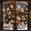 Christmas Decorations for Shop Windows 9 Sheets Static Window Stickers Reusable Snowflake Santa Claus Reindeer Winter Holiday Glass Stickers