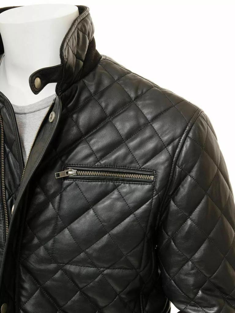 AL KHALID Herren Trendy Schwarz Stil Echtleder Casual & Party wear Lammfell Leder Hemden