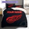 Custom Name,Detroit Red Wings Pattern Bedding Home Decoration Birthday Gift ( 1 Duvet Cover + 2 Pillowcase, Without Core),fan Merchandise.