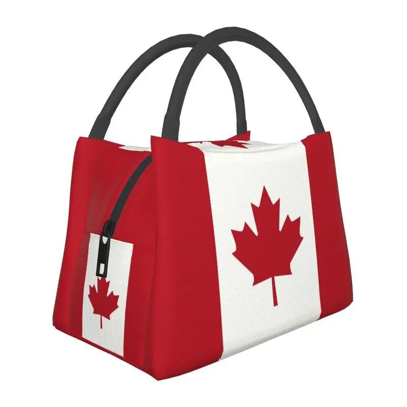 Flag Of Canada Insulated Lunch Bags for Women Portable Patriotism Cooler Thermal Lunch Box Office Picnic Travel