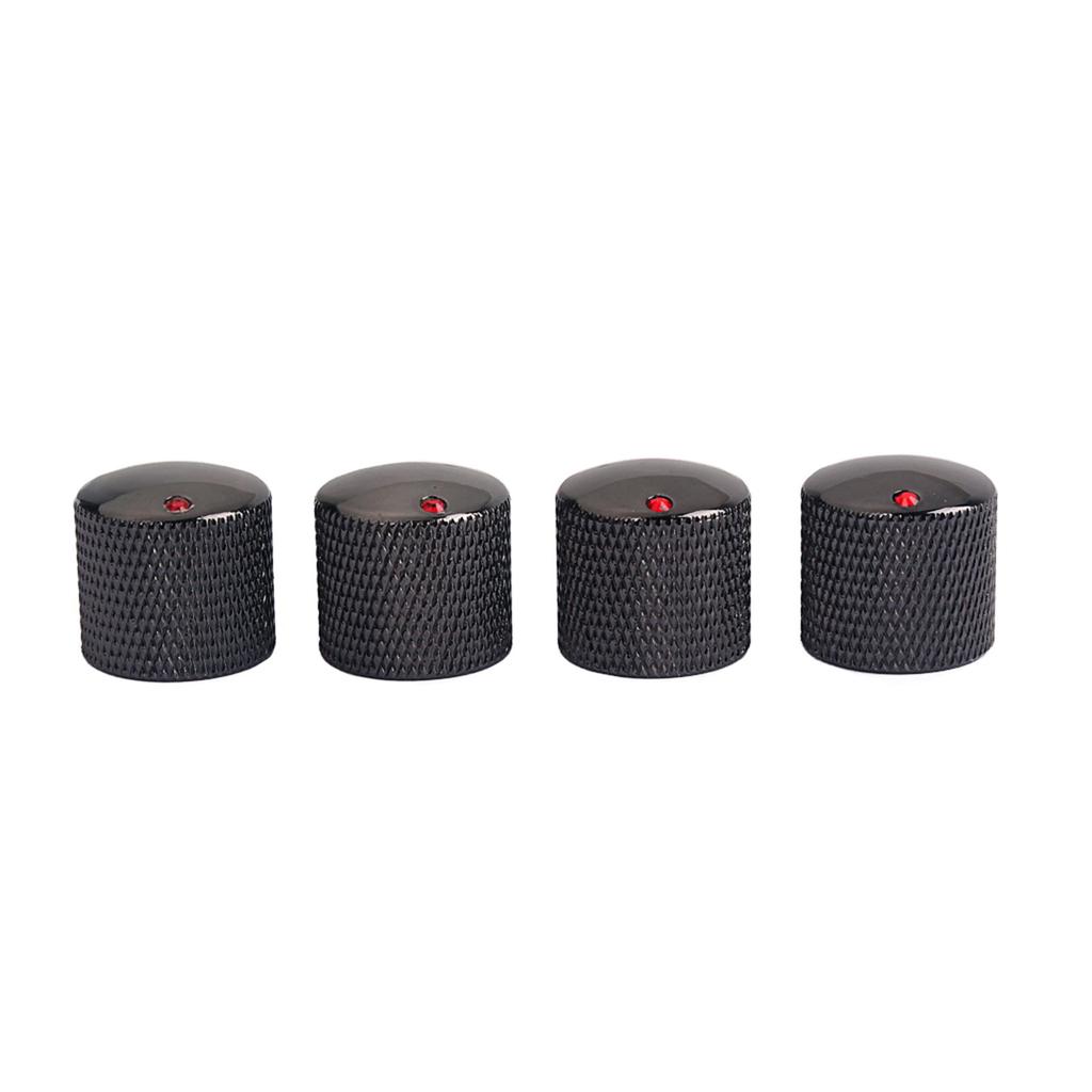 4Pcs Nonslip Guitar Potentiometer Control Knobs Replacement Volumes Tone Dome Top Knobs for Electric Guitar & Bass Part