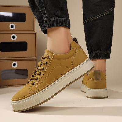 Fashion Comfortable Mens Sneakers Stylish Lace-Up Men Casual Shoes Classic All-match Men's Skate Shoes Genuine Leather Male Skate Shoes