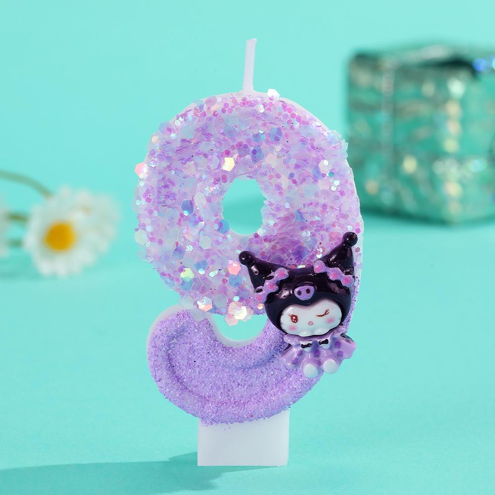 

Креативные фиолетовые мультяшные свечи для торта на день рождения - Усилители атмосферы для украшения вечеринки Purple Dress Kuromi