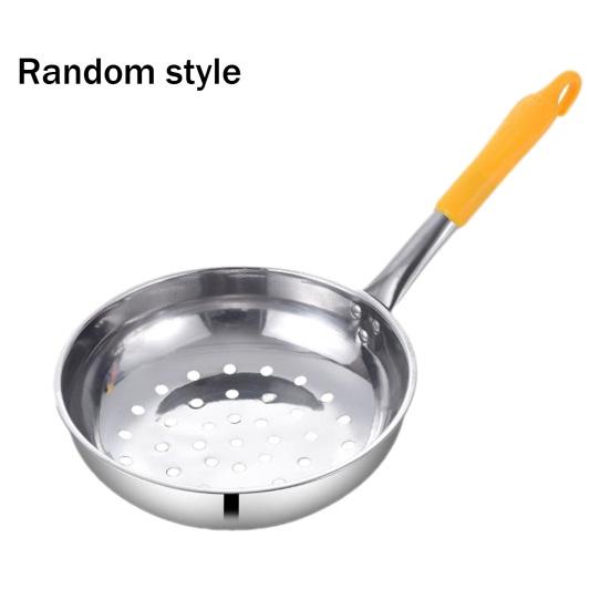 Stainless Steel Large Hole Colander with Long Handle Pasta Vegetable Strainer for Gnocchi Noodles Dumplings Rust-Proof Dishwasher Safe Multi-Purpose