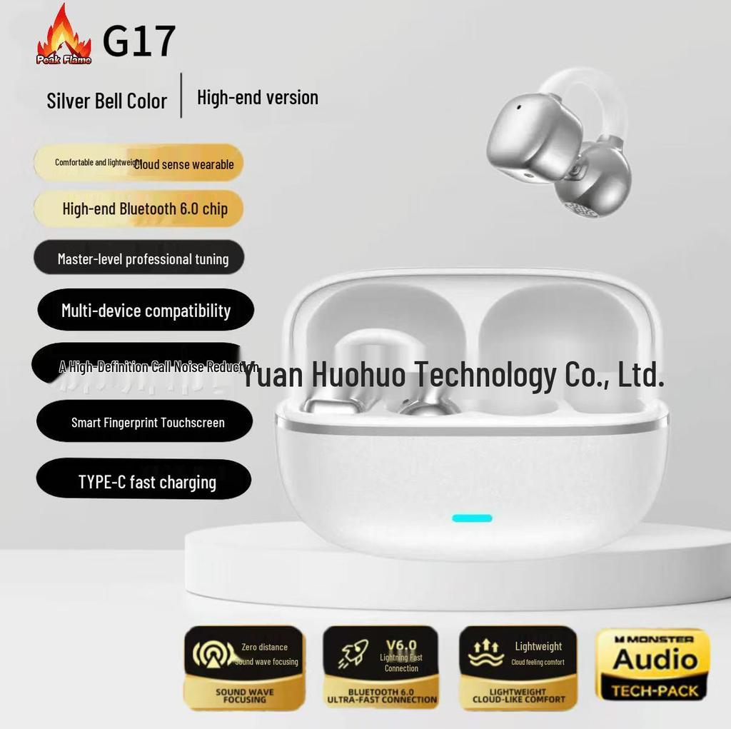 G17 Smart Bluetooth Translation Earbuds with Ear Clip - Sports Model, In Stock