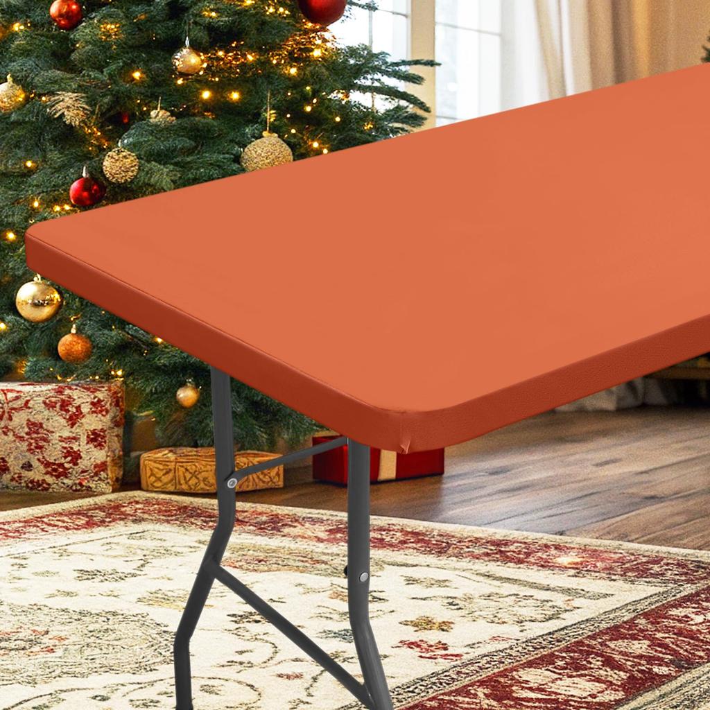 Olanly Rectangle Table Covers Outdoor Picnic Camping Waterproof Tablecloths Polyester Elastic Fitted Table Protector For Dinner