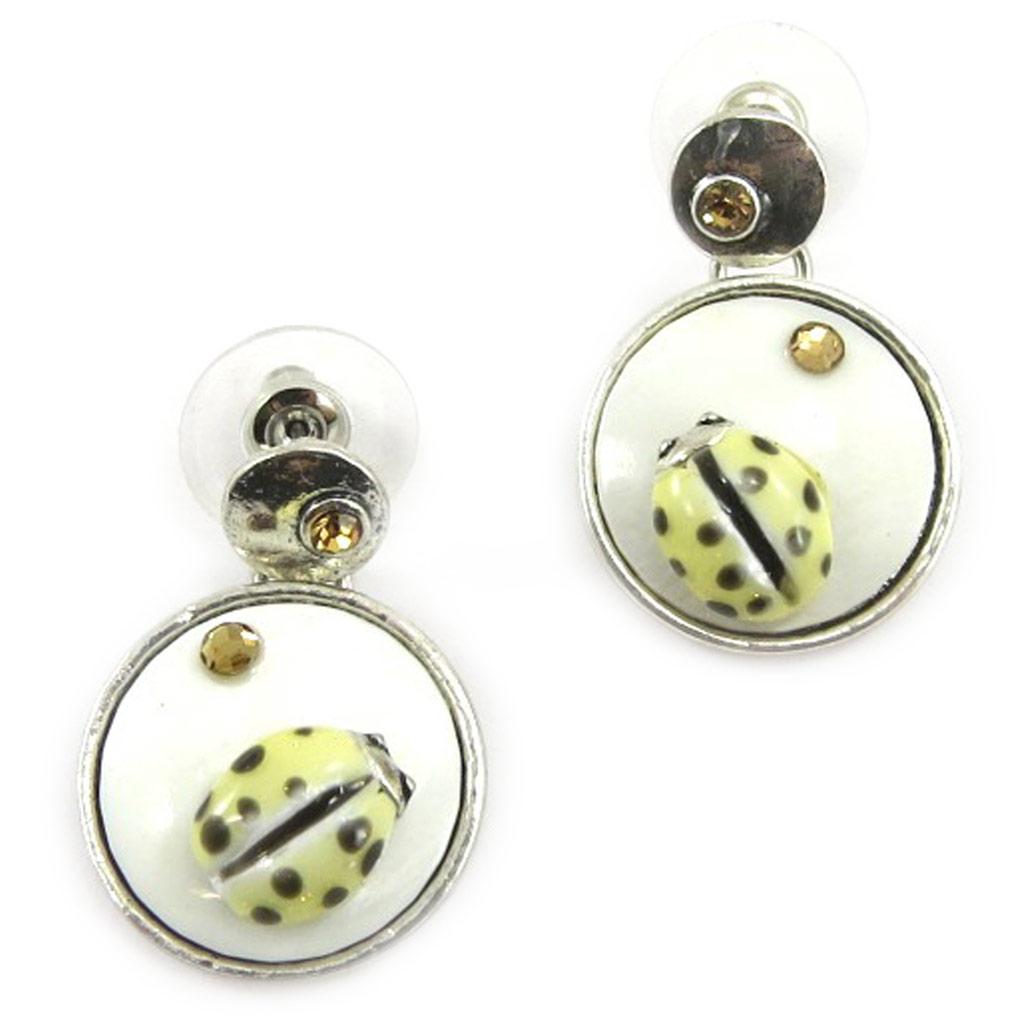 NOA [G0392] - White 'Nacre En Folie' Designer Earrings