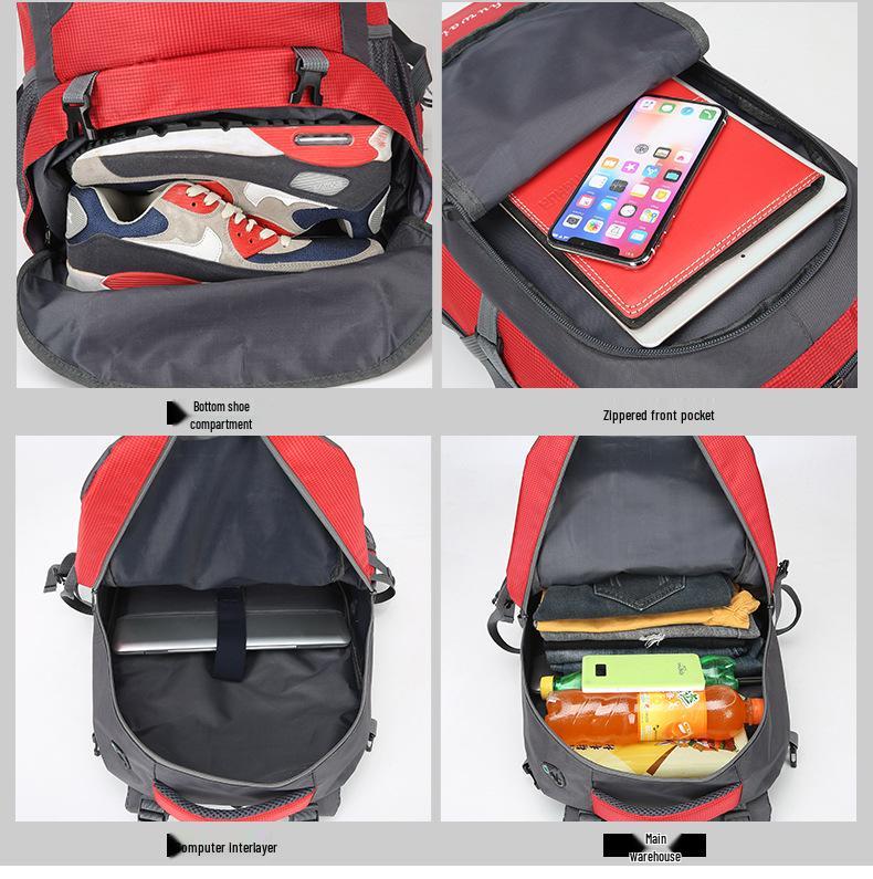Cross-Border Mountaineering Backpack: 40L/60L Large-Capacity Travel & Cycling Bag, Double Shoulder, Hiking Backpack