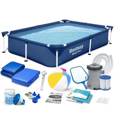 Ορθογώνια πισίνα με σκελετό 221x150x43 εκ. 16-σε-1 Bestway 56401N