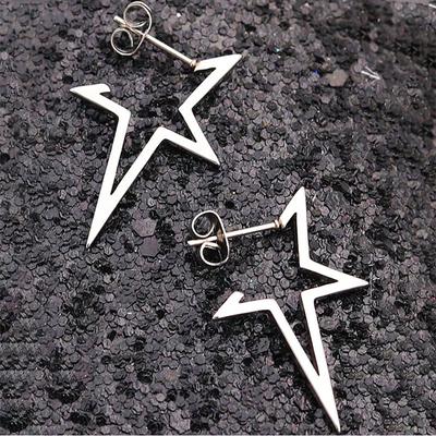 Orecchini a forma di stella grande, irregolari, con pentagramma in metallo alieno, per donna, alla moda, gioielli Y2K, nuovi