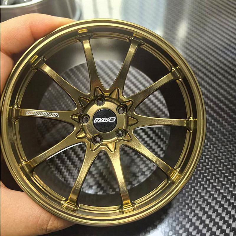 Metal Mini Road Wheel Rim, RAYs Aluminum Alloy Forged Refitting Wheel Model Modified Ornaments Desktop Display