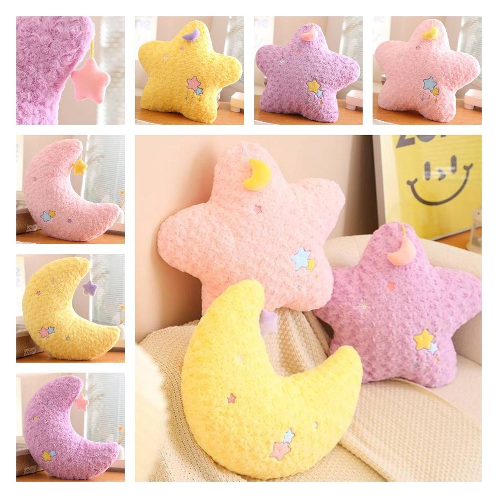 Cute Star And Moon Plush Pillow For Kids Soft And Fluffy Stuffed Toy For Home Decor And Birthday Gifts From Diman