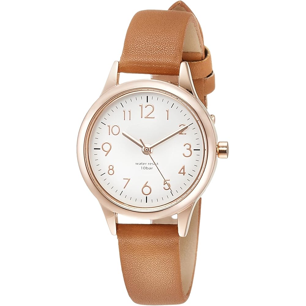 Fieldwork Juvia Analog Waterproof Watch Brown Leather Strap ST257p-4 Women s