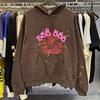 American Streetwear Hip Hop Letter Print Hooded Tracksuit Set Couples Casual Fashion