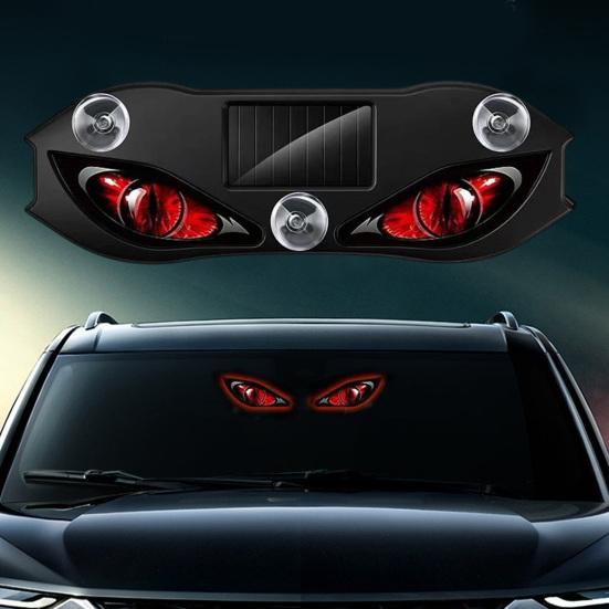 Vehicle Exterior Glow Display Solar Demon Eye Car Window Light, Waterproof Wireless Dynamic Warning Sign with Suction Auto Interior