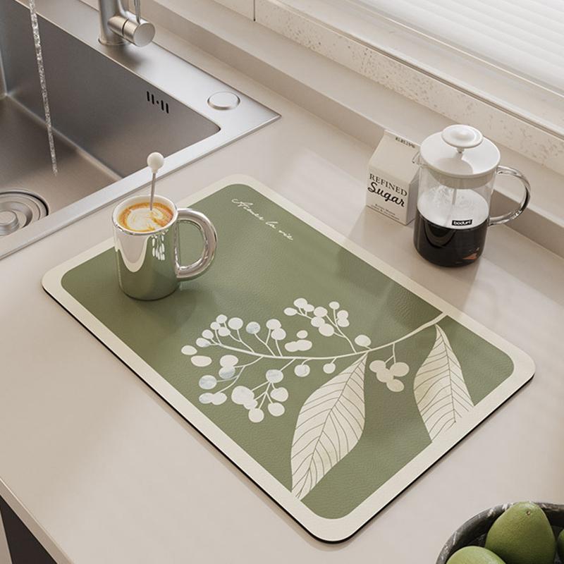 

Печатный кухонный дренажный коврик для кофе-бара, влагостойкий коврик, суперабсорбирующий дренажный коврик, подставка для сушки посуды, декор для рабочего стола 30X40cm