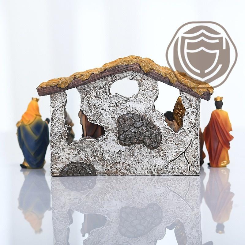 Betlém Socha Vánoční Jezulátko Figurka Pryskyřice Řemeslná ozdoba Náboženský kostel Katolický dárek