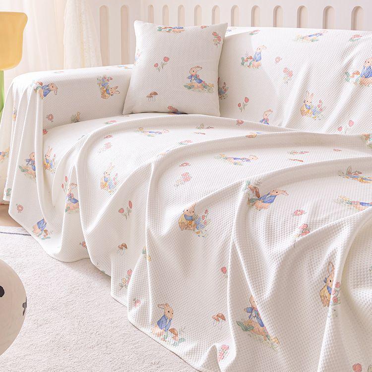 Summer Cool Ice Silk Sofa Towel Non-Slip Full Covered New Summer Simple Design Dustproof and Breathable Sofa Cover Thickened