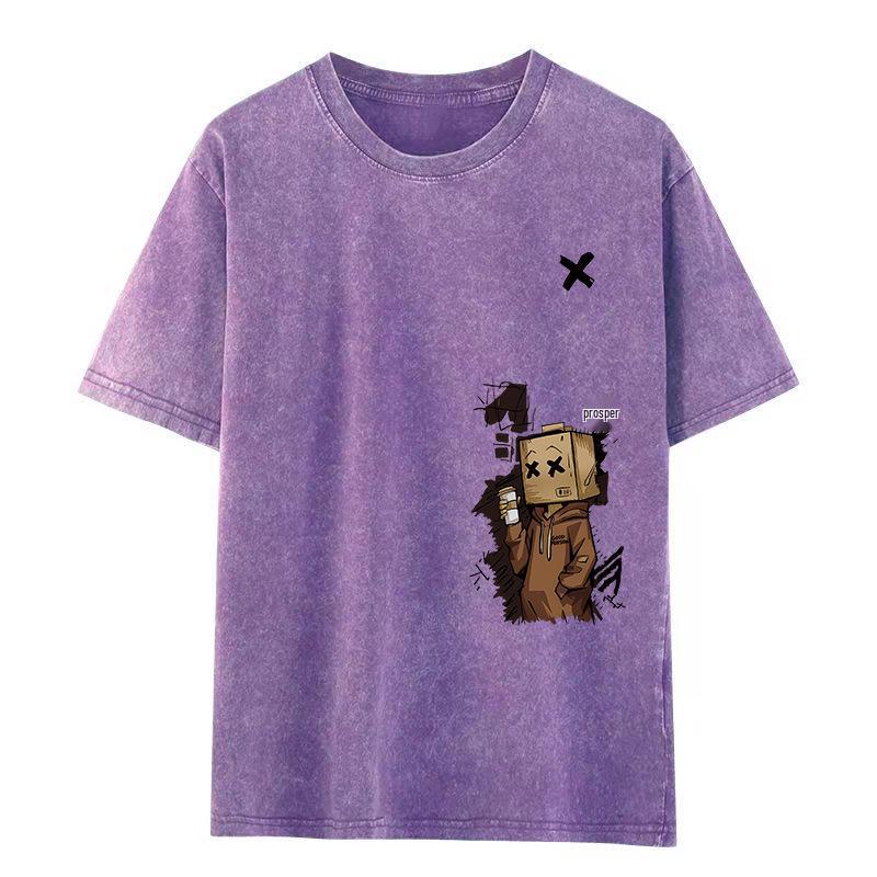 Women s Washed Distressed Oversized Retro Streetwear T-Shirt - Summer Heavyweight Half Sleeve Top 3XL