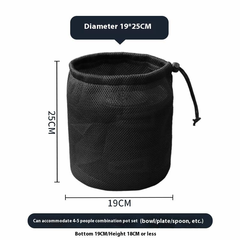 Drawstring Pocket BBQ Water Cups Tableware Organizer Outdoor Camping Storage Protective Bags Portable Picnic Cookware Mesh Bag