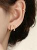 14K Gold Plated Huggie Hoop Earrings 3 Pairs, 10/12/14mm Cartilage Helix Piercing Jewelry for Men & Women