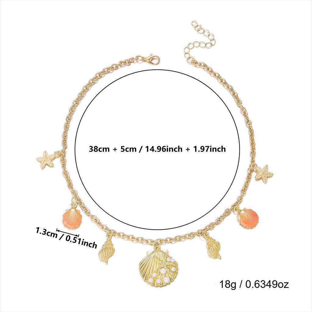 New Bohemian Resort Style Starfish and Shell Necklace Versatile Dolphin Necklace for Beach and Seaside